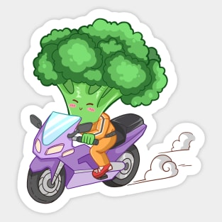 Broccoli motobike Sticker